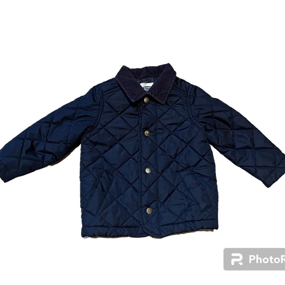 Old Navy Navy Blue Quilted Coat 2T